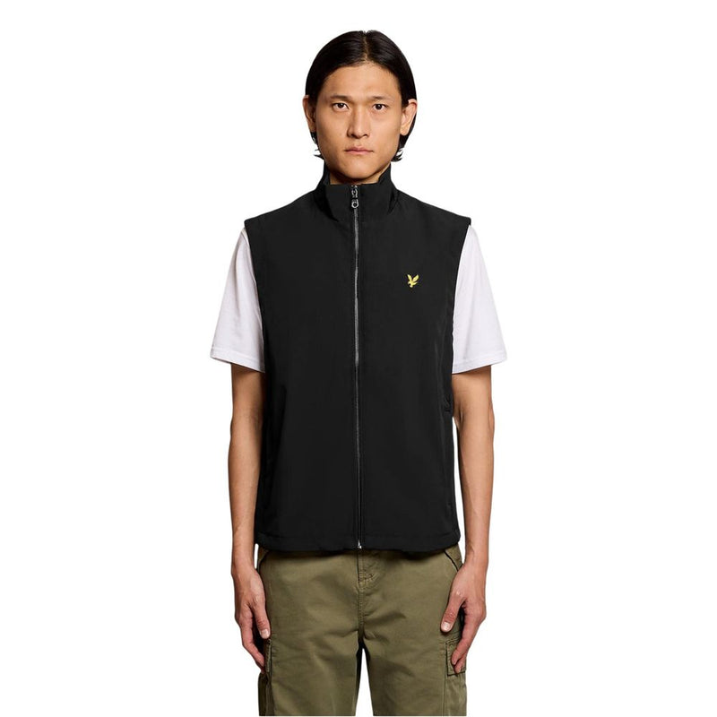 Lyle & Scott Black Polyester Sleeveless Jacket for Men