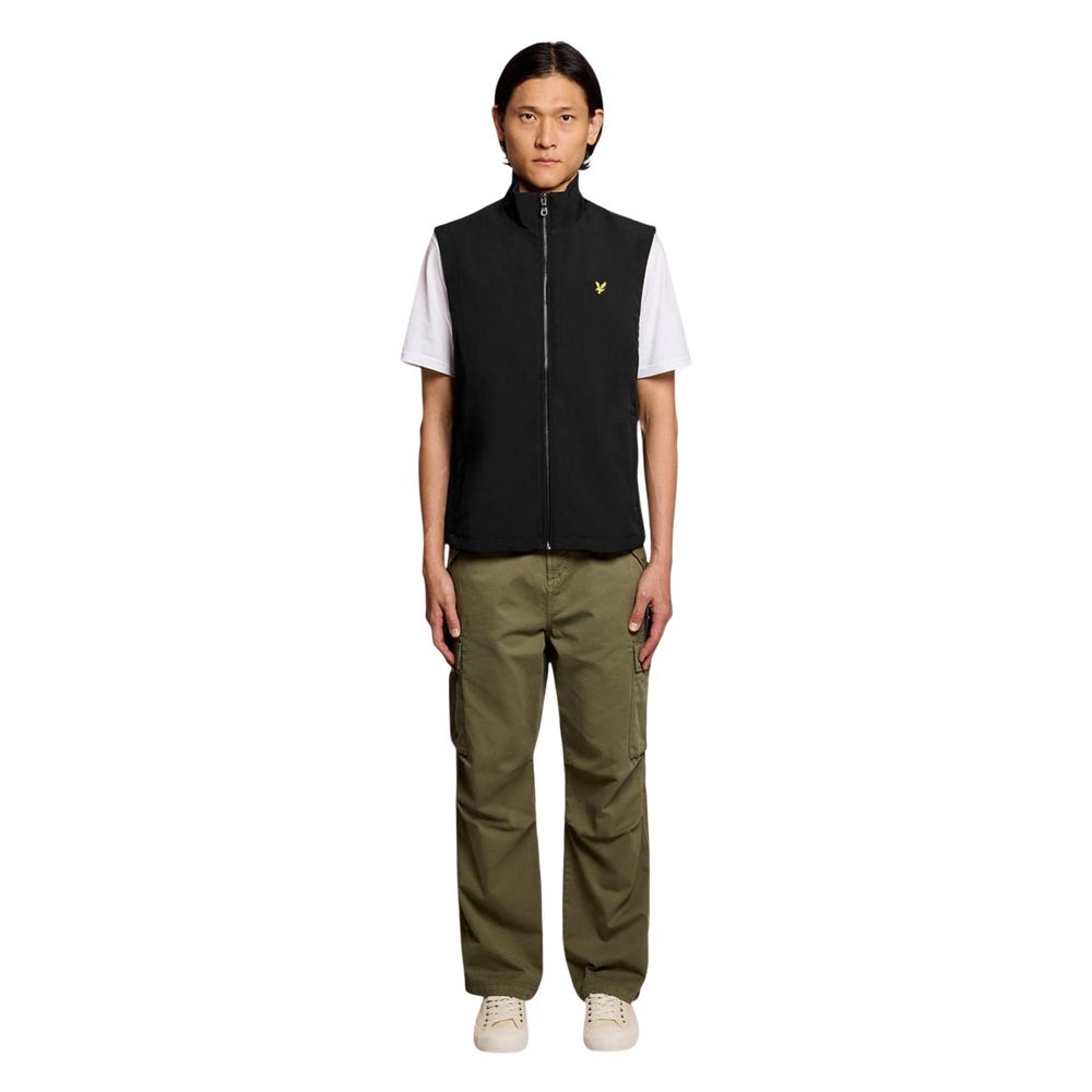Lyle & Scott Black Polyester Sleeveless Jacket for Men