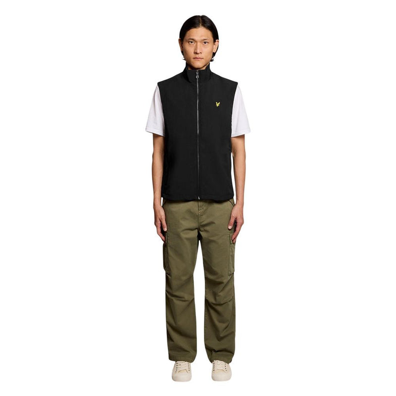 Lyle & Scott Black Polyester Sleeveless Jacket for Men