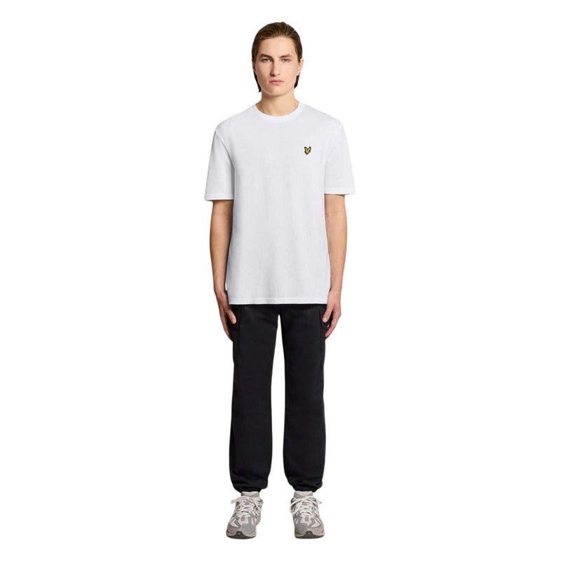 Lyle & Scott Popcorn Jacquard White Cotton T-Shirt