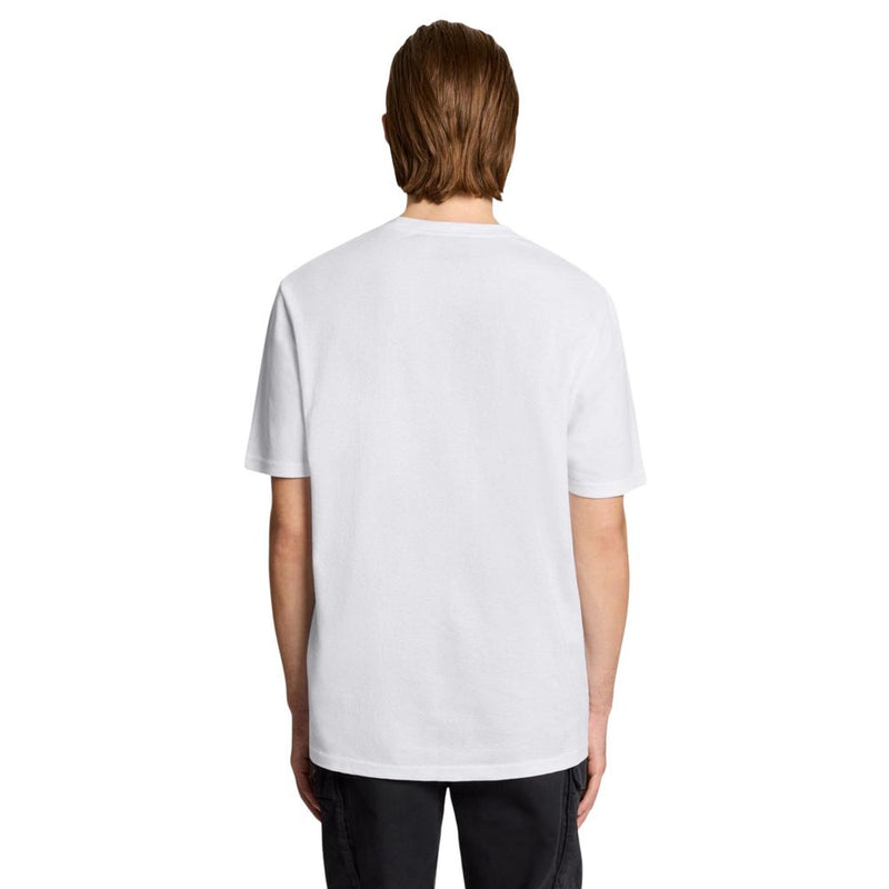 Lyle & Scott Popcorn Jacquard White Cotton T-Shirt