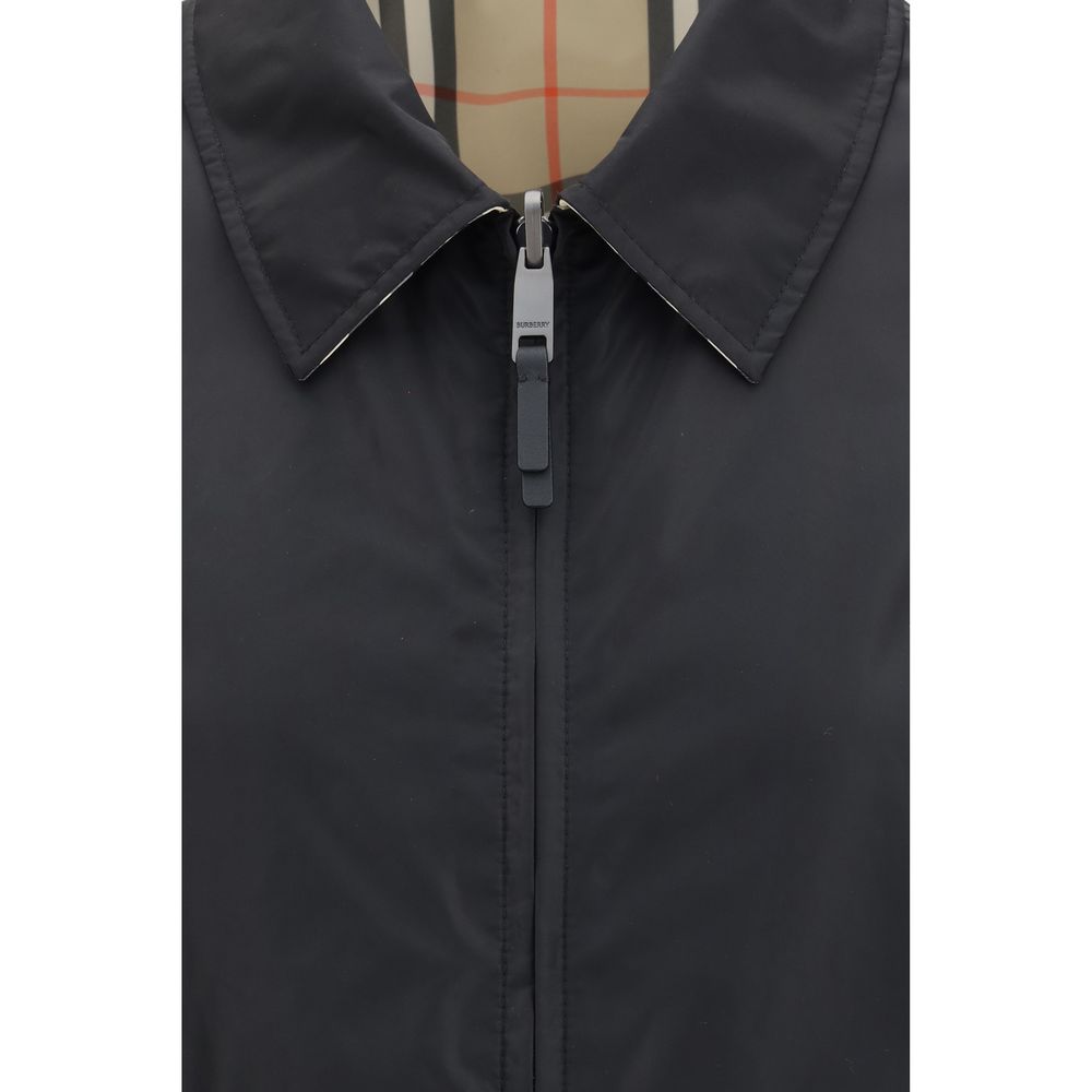 Veste longue Burberry en polyamide noir