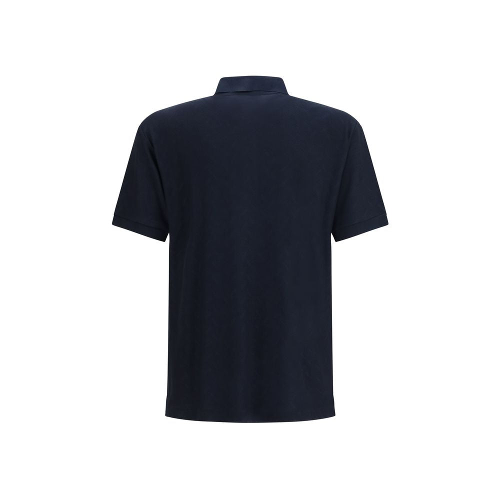 Giorgio Armani Blue Viscose Polo Shirt - Casual Elegance