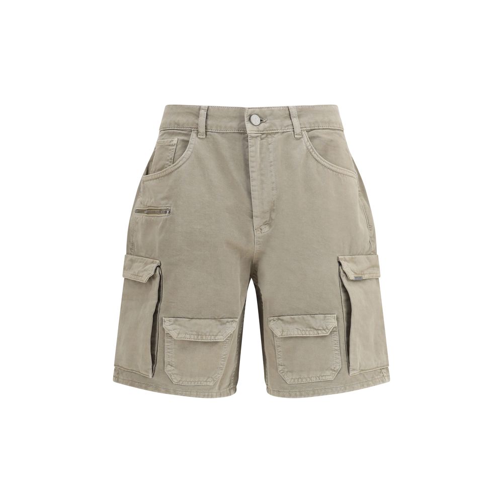 Represent Beige Cotton Bermuda Shorts for Men