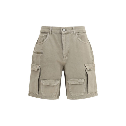 Represent Beige Cotton Bermuda Shorts for Men