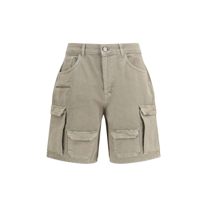 Represent Beige Cotton Bermuda Shorts for Men