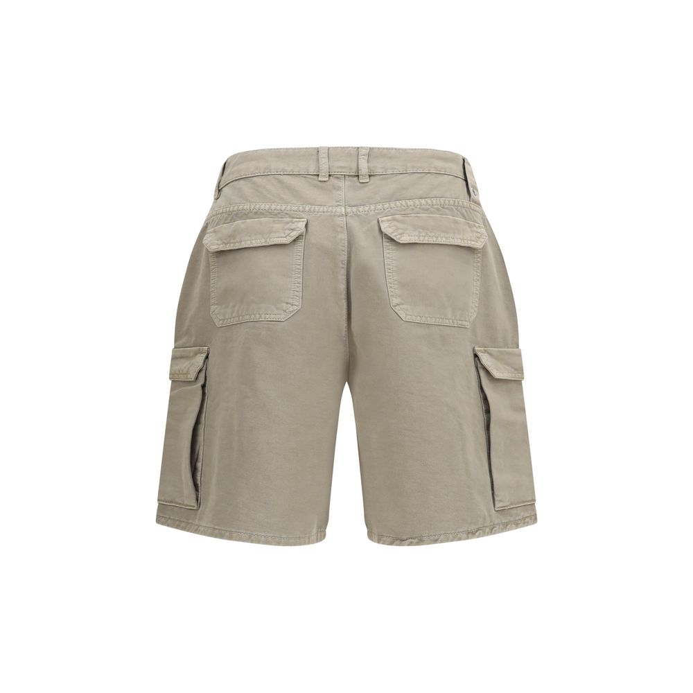 Represent Beige Cotton Bermuda Shorts for Men