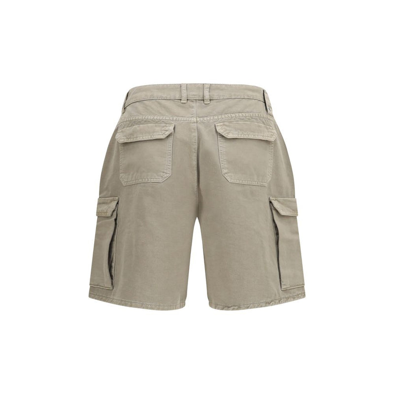 Represent Beige Cotton Bermuda Shorts for Men