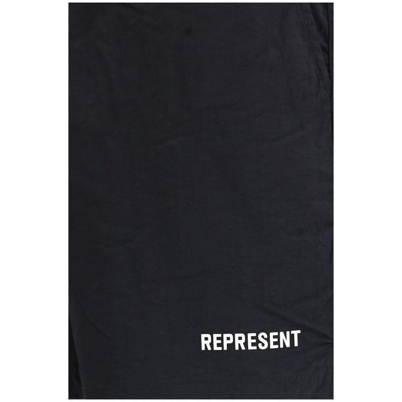 Represent Black Fabric Swim Shorts for Men
