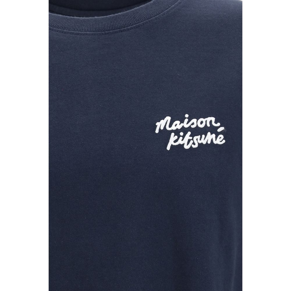 Maison Kitsuné Blue Cotton Bodysuit - Handwriting Comfort T-shirt