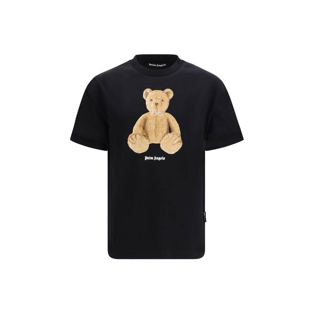Palm Angels Black Cotton Bear Print T-Shirt