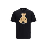 Palm Angels Black Cotton Bear Print T-Shirt