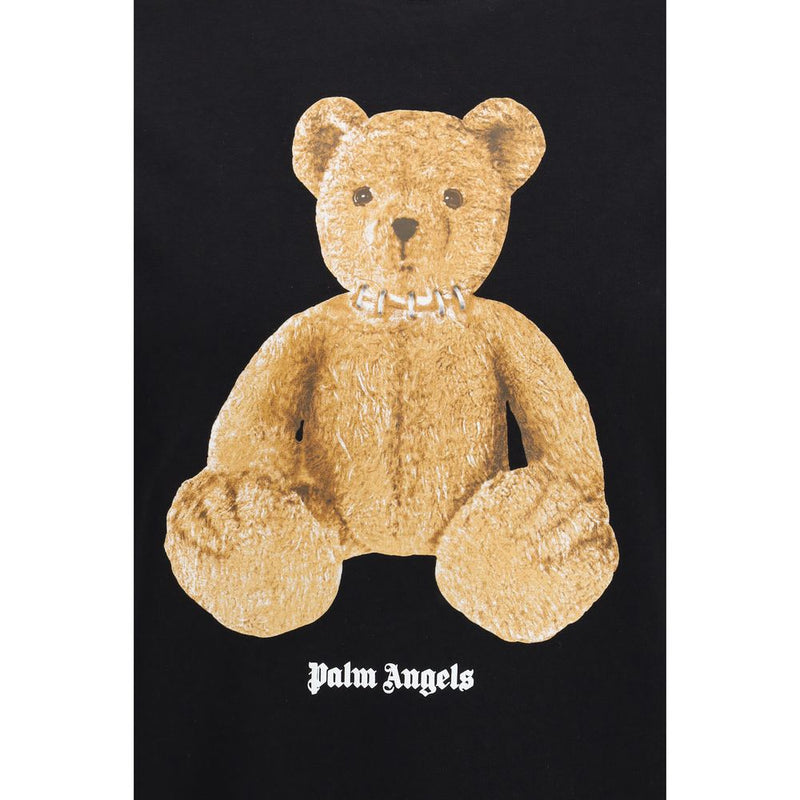 Palm Angels Black Cotton Bear Print T-Shirt