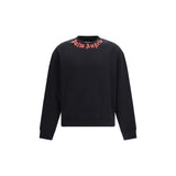 Palm Angels Black Cotton Sweatshirt - Neck Logo Design