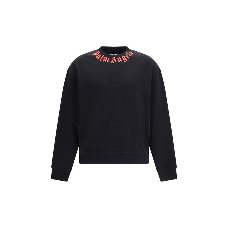 Palm Angels Black Cotton Sweatshirt - Neck Logo Design
