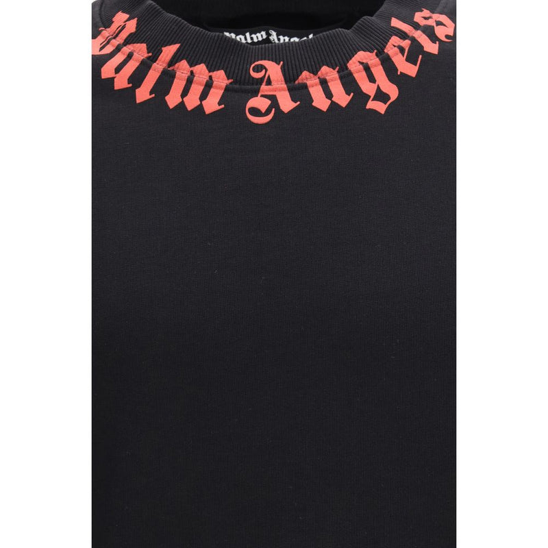 Palm Angels Black Cotton Sweatshirt - Neck Logo Design