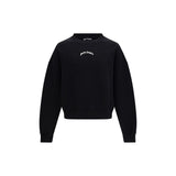 Palm Angels Black Cotton Sweatshirt - Back Curved Logo