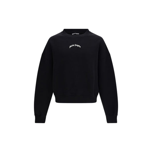 Palm Angels Black Cotton Sweatshirt - Back Curved Logo
