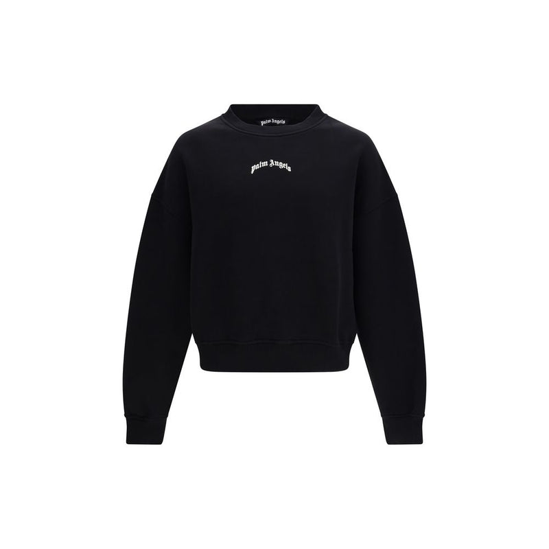 Palm Angels Black Cotton Sweatshirt - Back Curved Logo