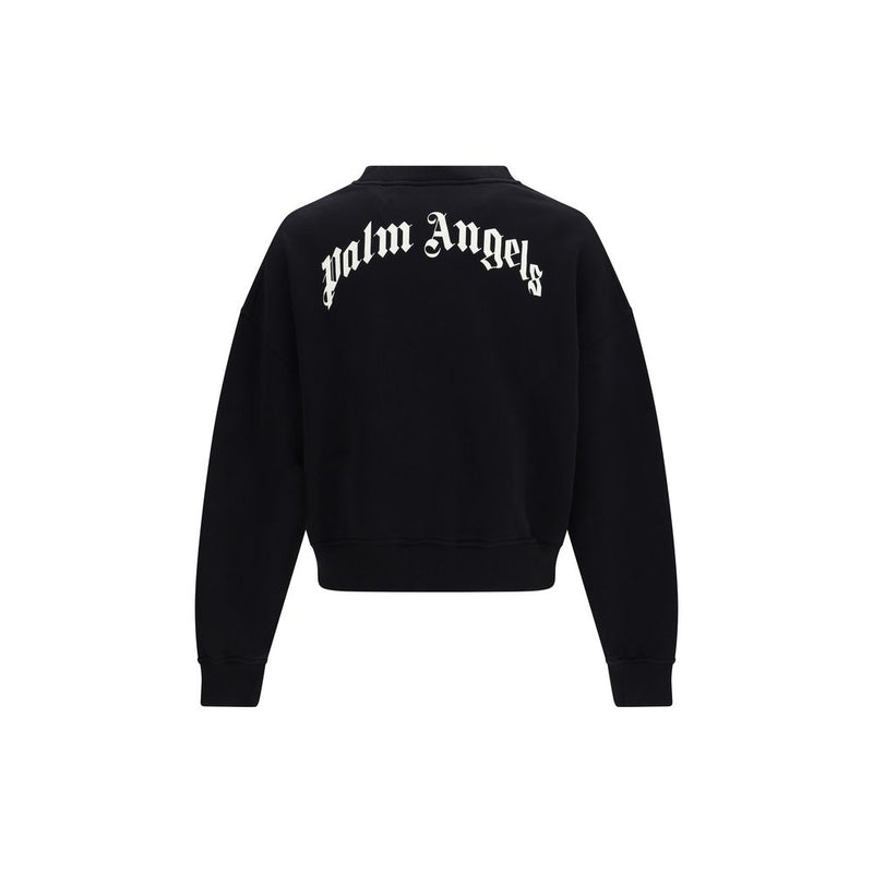 Palm Angels Black Cotton Sweatshirt - Back Curved Logo