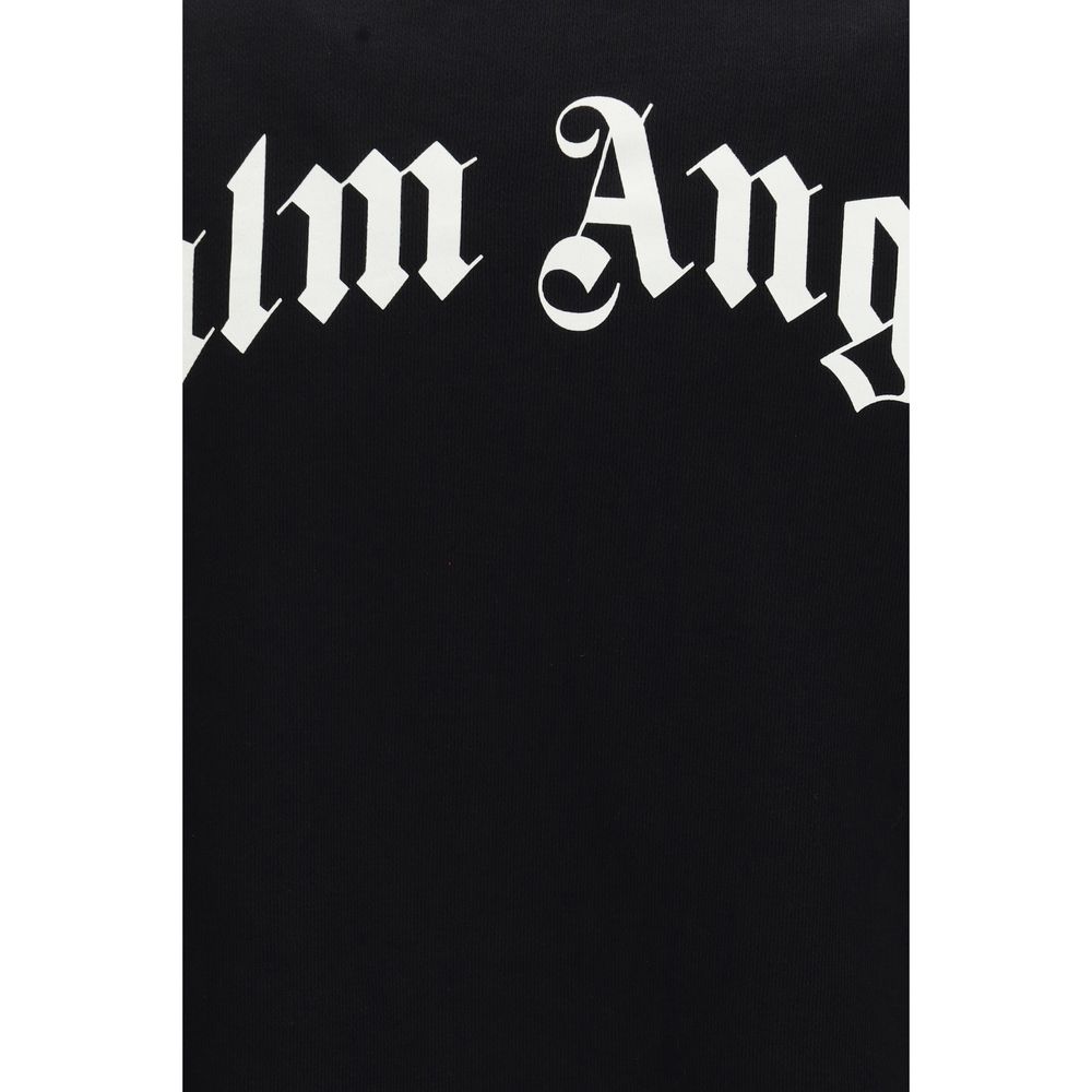 Palm Angels Black Cotton Sweatshirt - Back Curved Logo