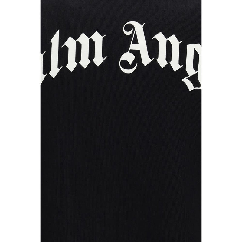 Palm Angels Black Cotton Sweatshirt - Back Curved Logo