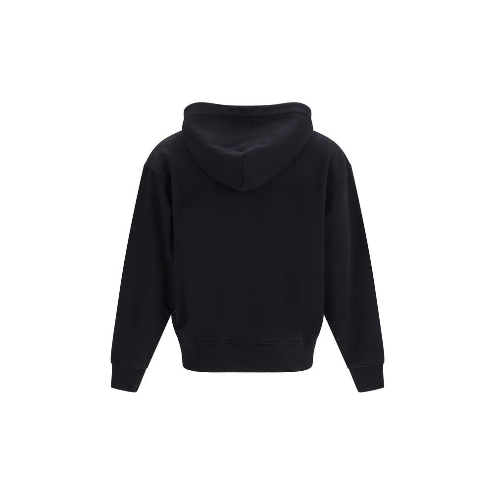 Palm Angels Neck Logo Black Cotton Hoodie for Men