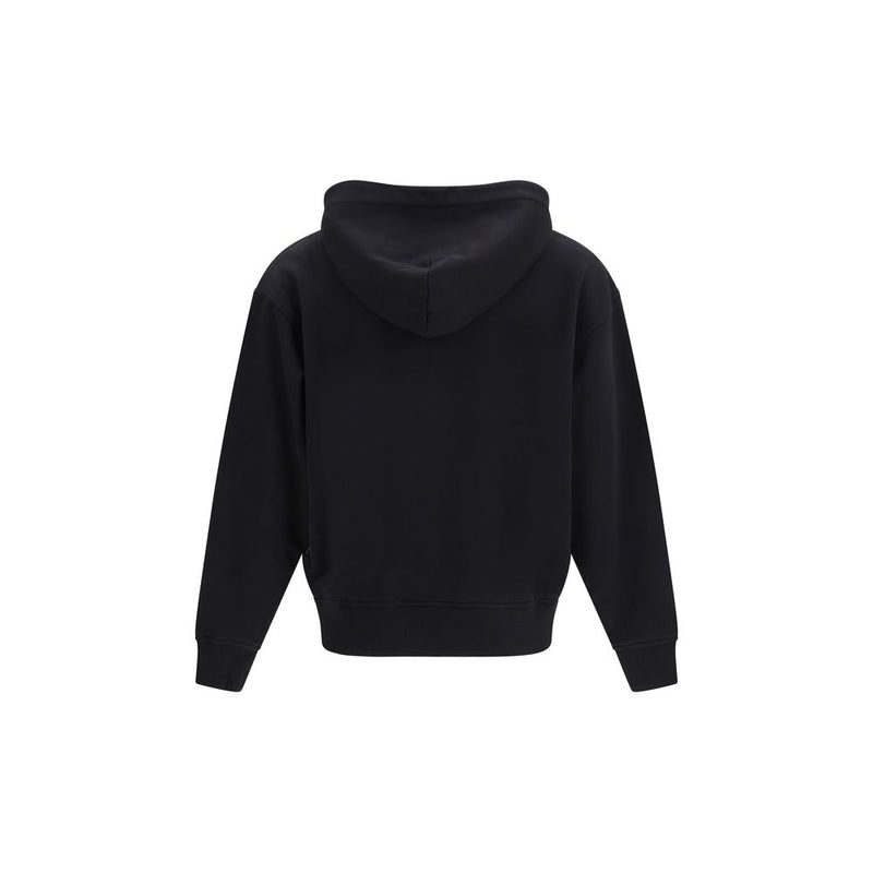 Palm Angels Neck Logo Black Cotton Hoodie for Men
