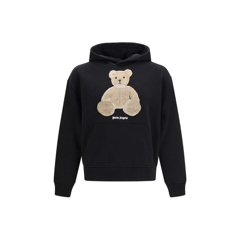 Palm Angels Black Cotton Bear Hoodie - SS26