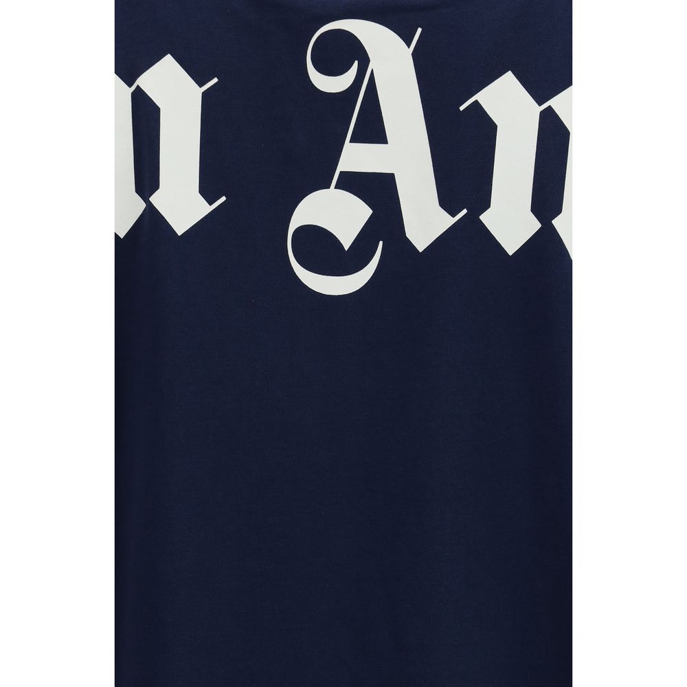 Palm Angels Blue Cotton Sportswear T-Shirt