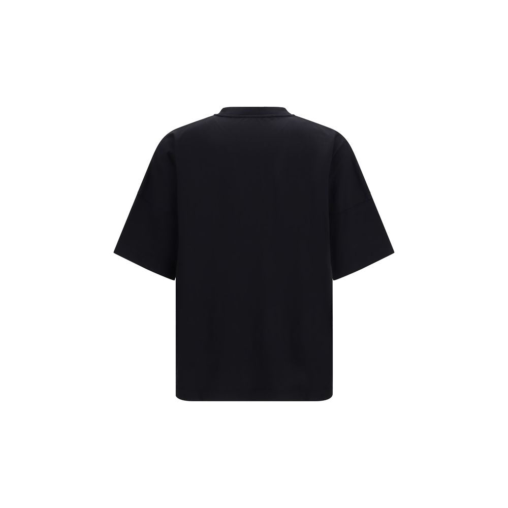 Palm Angels Black Cotton T-Shirt with Bear Print