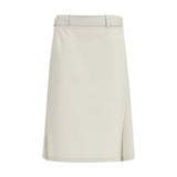 RIER Gray Cotton Long Skirt - Contemporary Utility Design