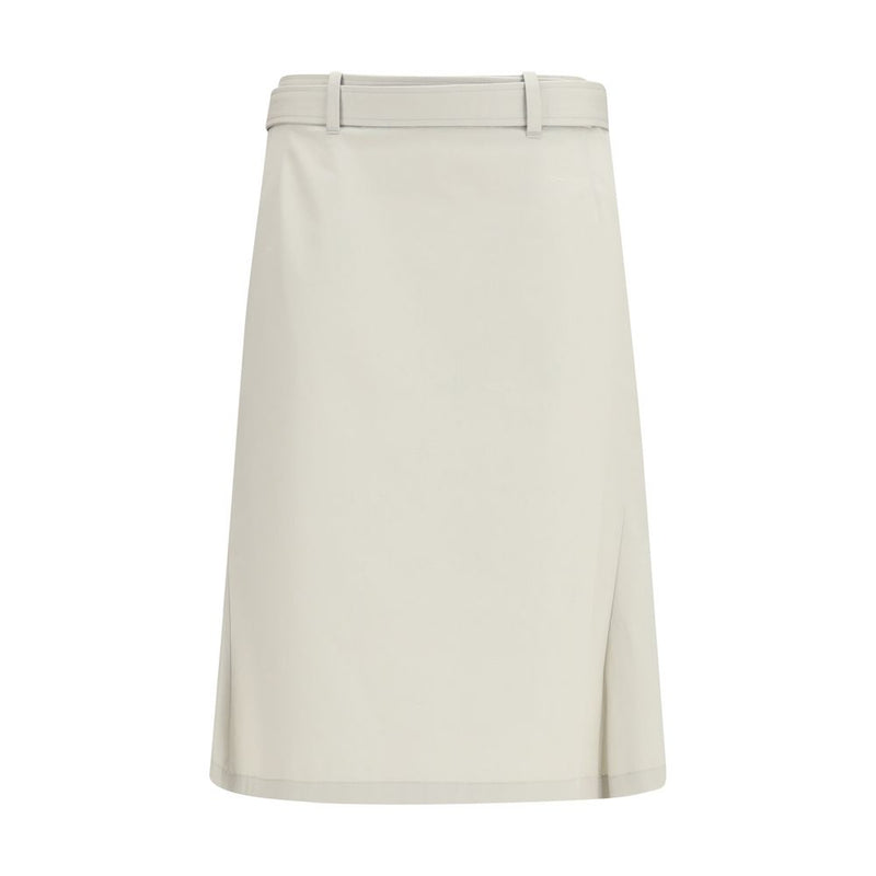 RIER Gray Cotton Long Skirt - Contemporary Utility Style