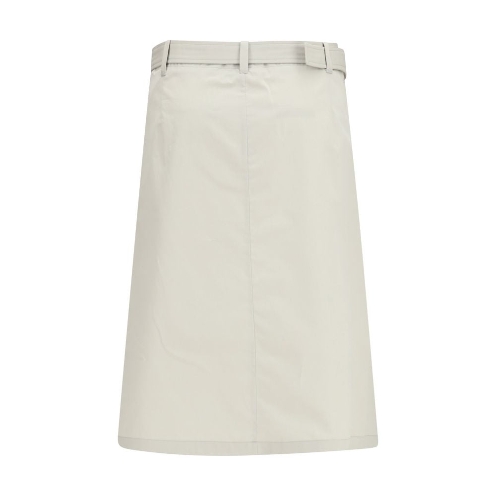 RIER Gray Cotton Long Skirt - Contemporary Utility Design