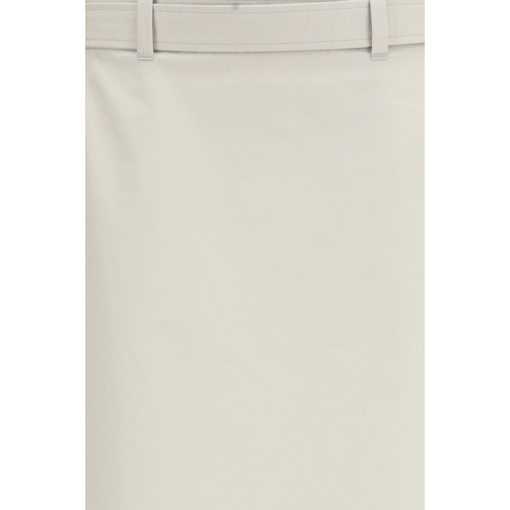 RIER Gray Cotton Long Skirt - Contemporary Utility Design