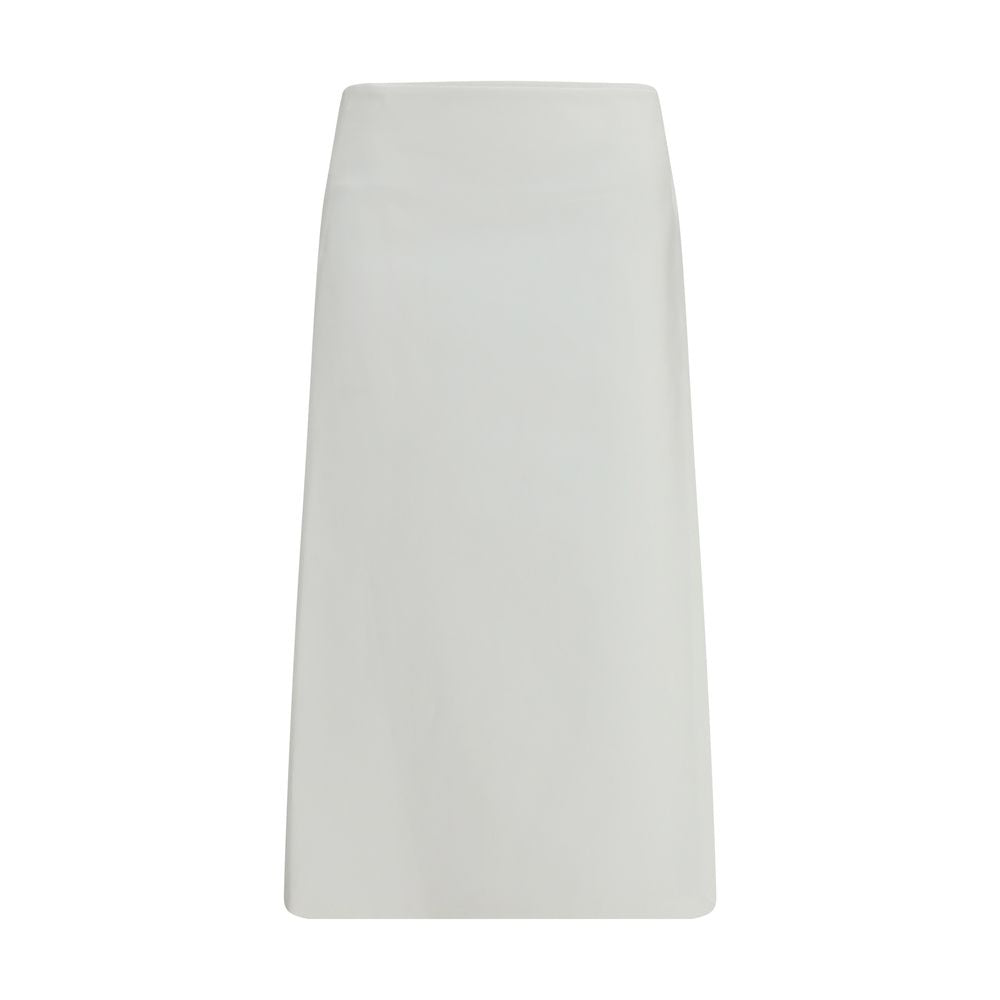 RIER White Cotton Midi Skirt - Contemporary Style