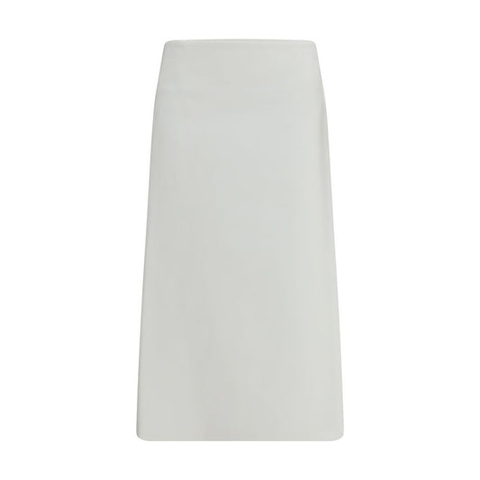 RIER White Cotton Midi Skirt