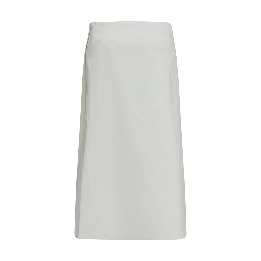 RIER White Cotton Midi Skirt - Contemporary Style