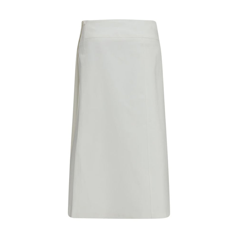 RIER White Cotton Midi Skirt - Contemporary Style