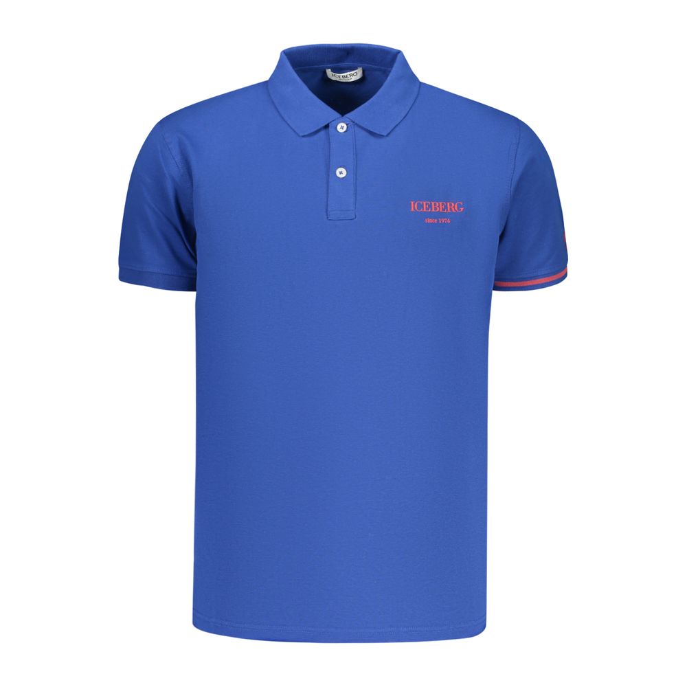 Iceberg Blue Cotton Men's Polo Shirt - Stylish & Comfortable