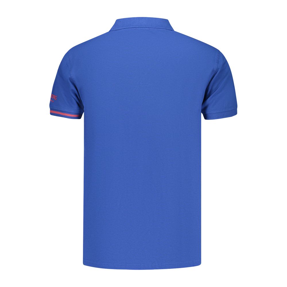 Iceberg Blue Cotton Men's Polo Shirt - Stylish & Comfortable