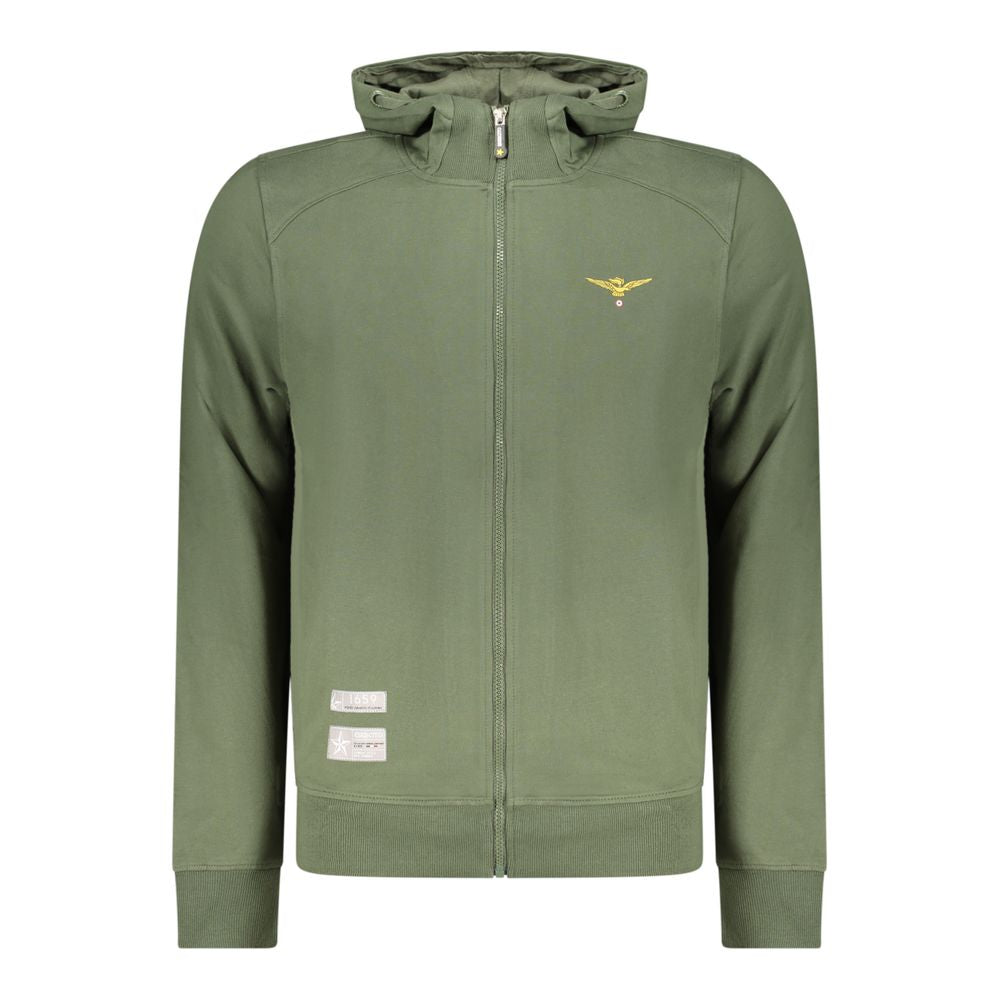 Accademia Militare Men's Verde Cotton Hoodie with Embossed Logo