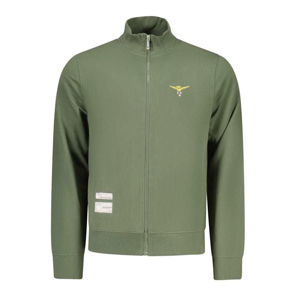Accademia Militare Verde Sweatshirt en Coton pour Hommes - Élégance Décontractée