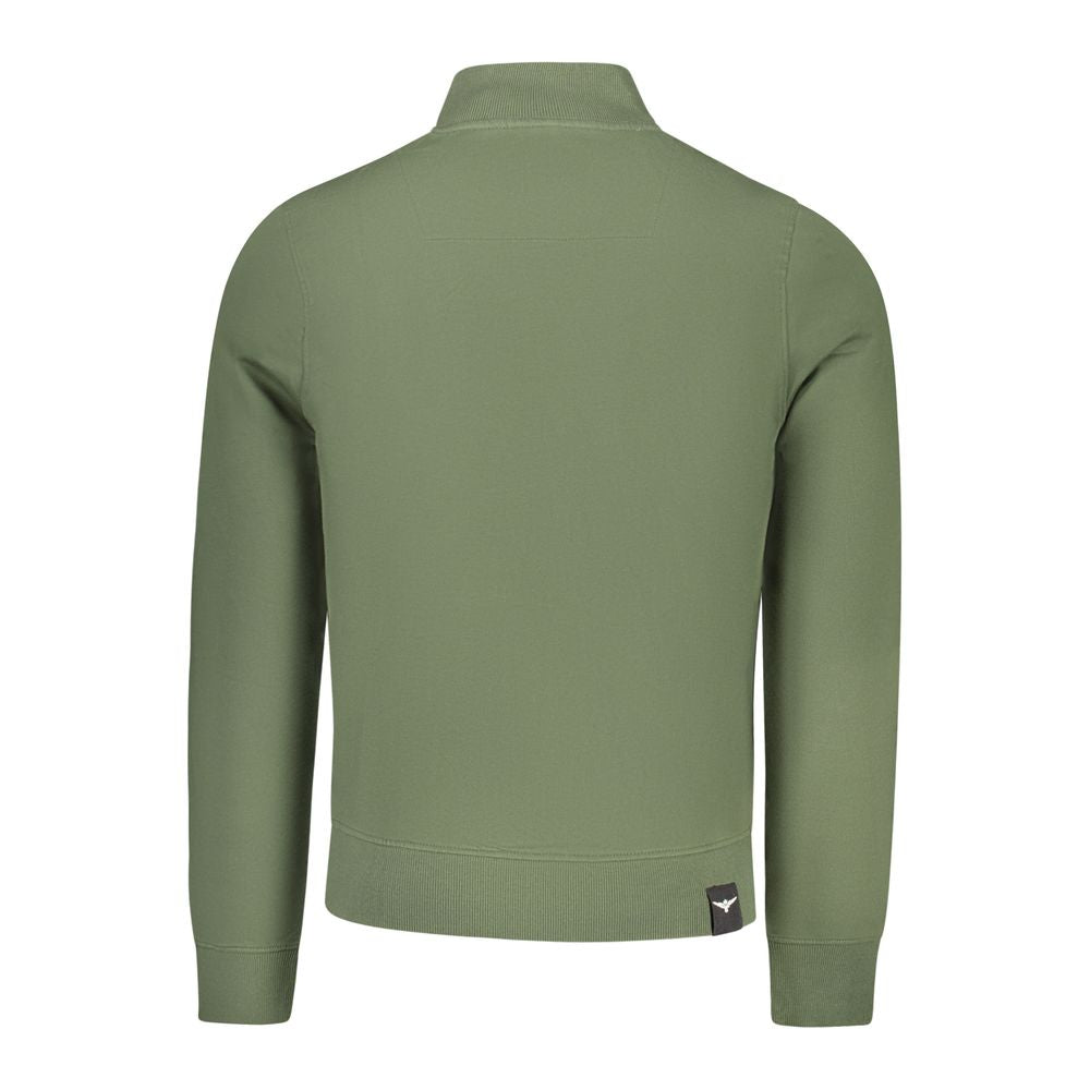 Accademia Militare Verde Sweatshirt en Coton pour Hommes - Élégance Décontractée
