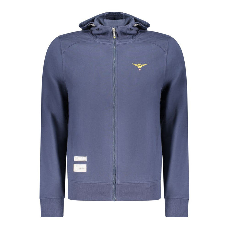 Accademia Militare Sweatshirt Homme en Coton Bleu avec Détail Zippé