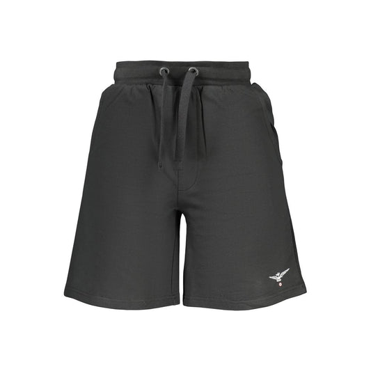 Accademia Militare Black Cotton Men’s Sports Shorts