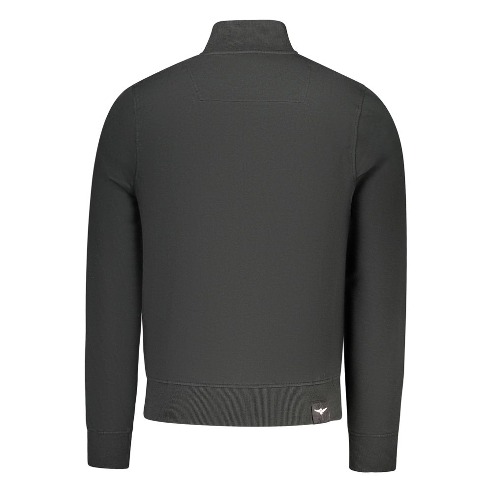 Accademia Militare Black Cotton Men’s Sweatshirt with Embossed Design