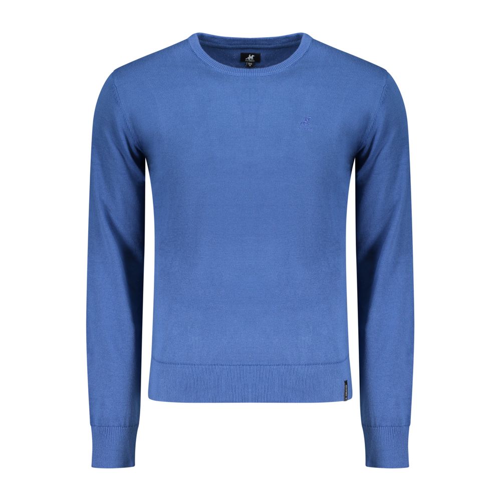 U.S. Grand Blue Cotton Men Sweater - Stylish Comfort