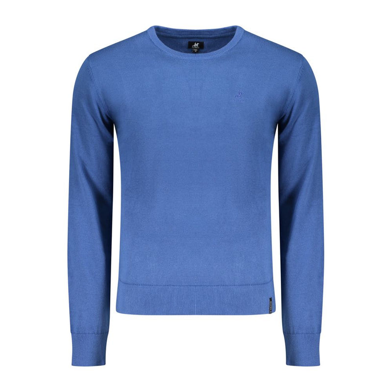 U.S. Grand Blue Cotton Men Sweater - Stylish Comfort