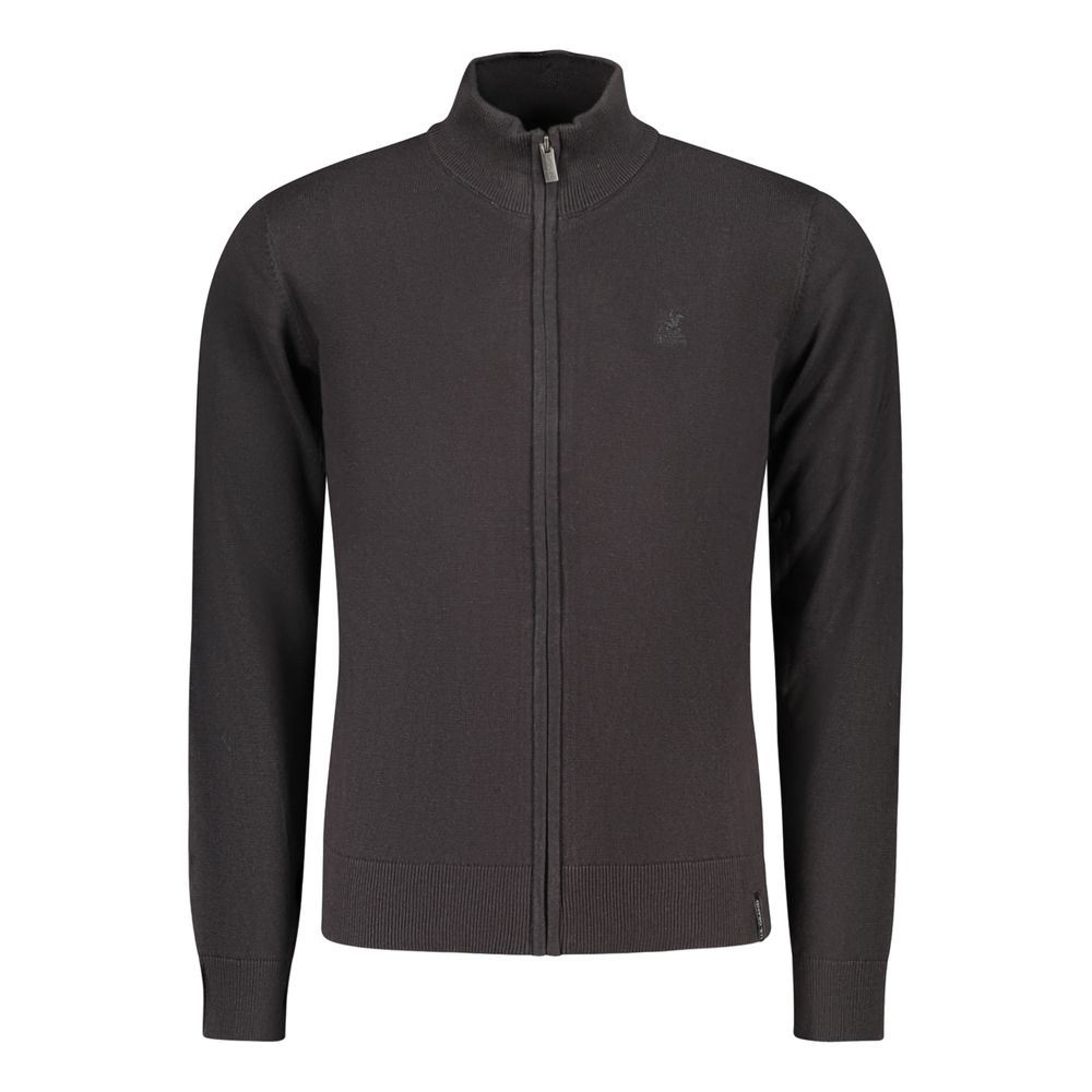 U.S. Grand Black Cotton Men's Cardigan - Stylish Comfort
